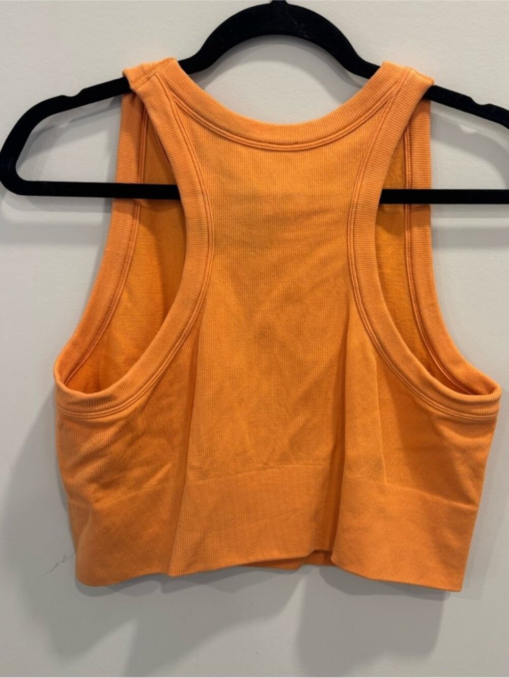 Orange Ribbed Racerback Crop Tank Top - Picture 2 of 2